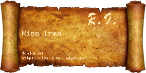 Riss Irma névjegykártya